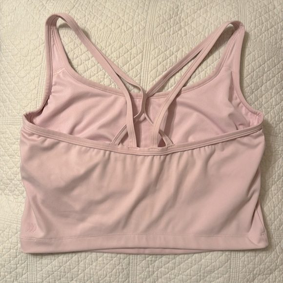 Light Pink Sports Bra Strappy Crop Top Target Workout Tank Criss Cross Straps - Picture 4 of 7